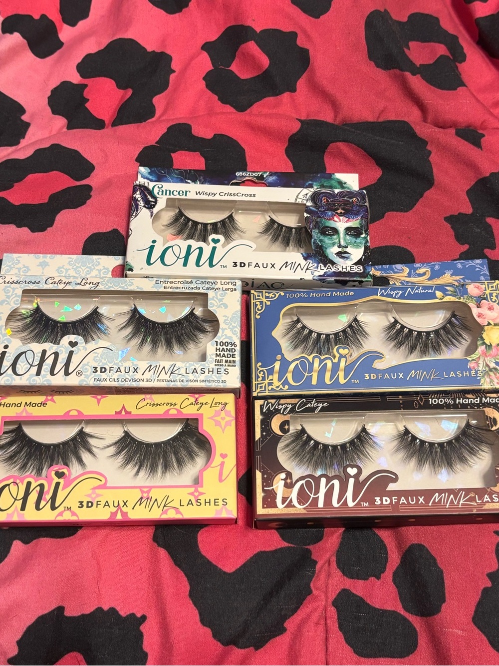 5 packs different Wispy CrissCross 3D Faux Mink Lashes - Black